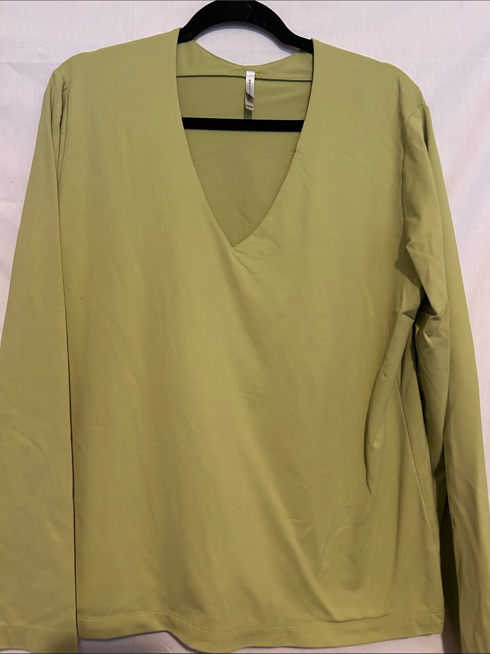 White Stag Light Olive V-Neck Long Sleeve Top